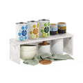 Helena Kitchen Counter Stackable Organizer Shelf, Set of 1, 18-Inch, Marble White