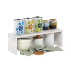 Helena Kitchen Counter Stackable Organizer Shelf, Set of 1, 23-Inch, Marble White