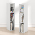 Fulda Book Shelf Set of 2, 3-Tier Narrow Bookshelf, 6" W, White
