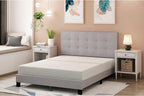 Laval Bed Frame, Upholstered Bedframe, Queen, Light Grey