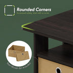 ANDREY Coffee Table, Small Modern Coffee Table with Storage and Bin Drawer, Side Table for Living Room, Bedroom, Home Office, Espresso