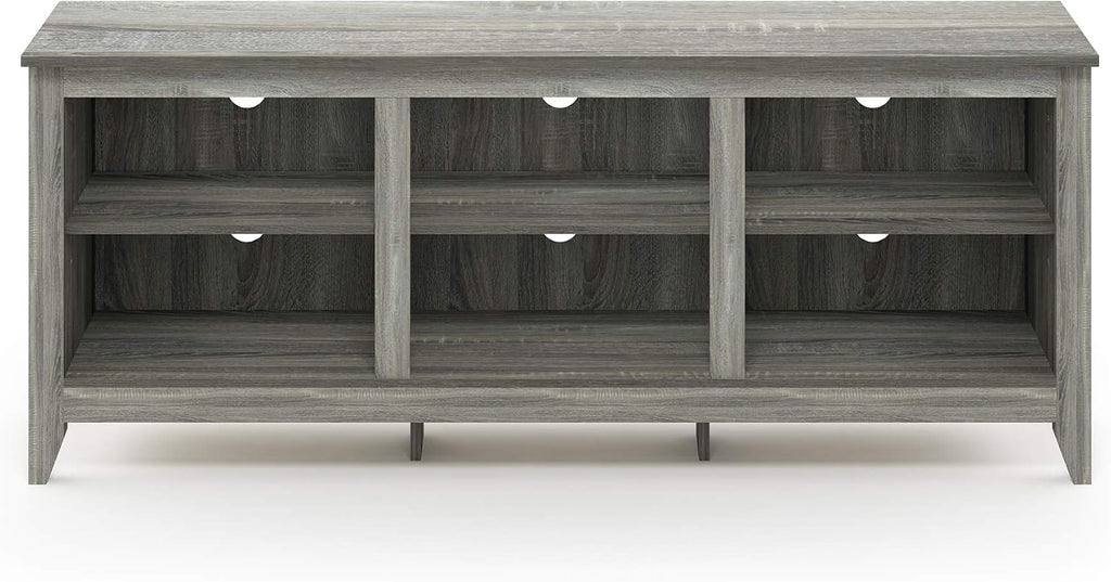 Jensen TV Stand, TV Entertainment Center with 6 Cube Shelves, TV Console, for TV up to 60 Inch, for Living Room, Bedroom, Grey Oak