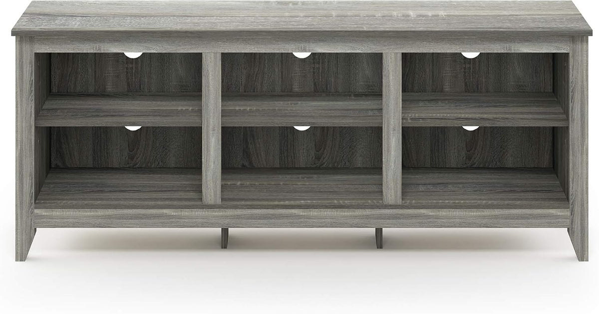 Jensen TV Stand, TV Entertainment Center with 6 Cube Shelves, TV Console, for TV up to 60 Inch, for Living Room, Bedroom, Grey Oak