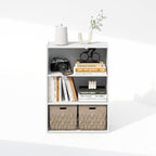 Simple Book Shelf, 3-Tier Bookshelf, Storage Shelves Bookcase, 9.7 x 23.7 x 31.5, for Living Room, Bedroom, Home Office, Plain White