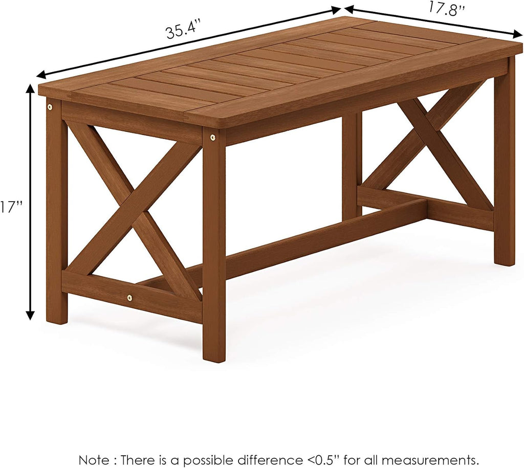 Outdoor Patio Table with X Leg, Natural