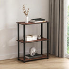 Turn-N-Tube Storage Shelves, 3-Tier Book Shelf, Corner Shelf, Toolless Open Shelves, for Organization and Storage, Living Room, Bedroom, Entryway, Laundry, Cherry Oak