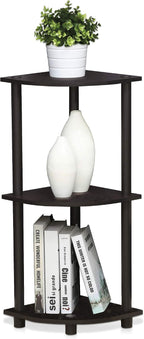 Turn-N-Tube Toolless Assembly 3-Tier Storage Shelves, Dark Walnut