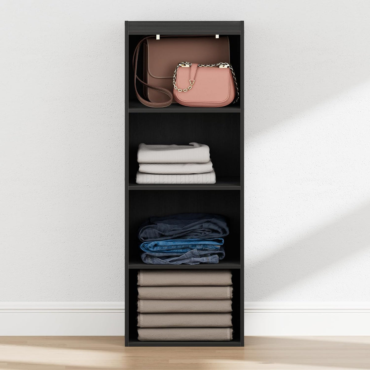 Reed Closet Organizers and Storage, 4-Tier Organizer, Blackwood