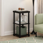 Turn-N-Tube Toolless 3-Tier Side Table, Thick Tabletop, Espresso