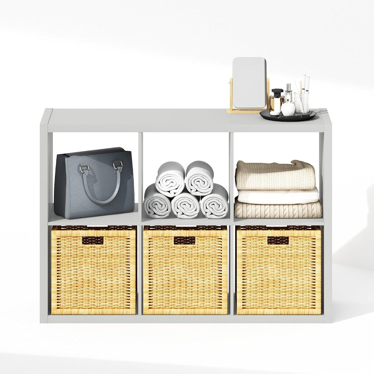Cubic Extra Thick 6-Cube Closet Organizers and Storage, Light Grey