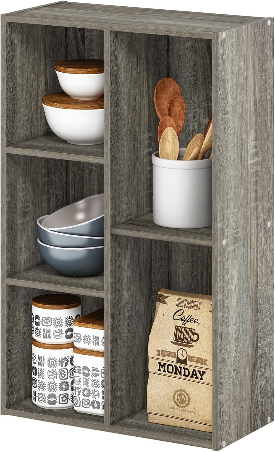 Luder 5-Cube No Tool Assembly Open Shelf, French Oak