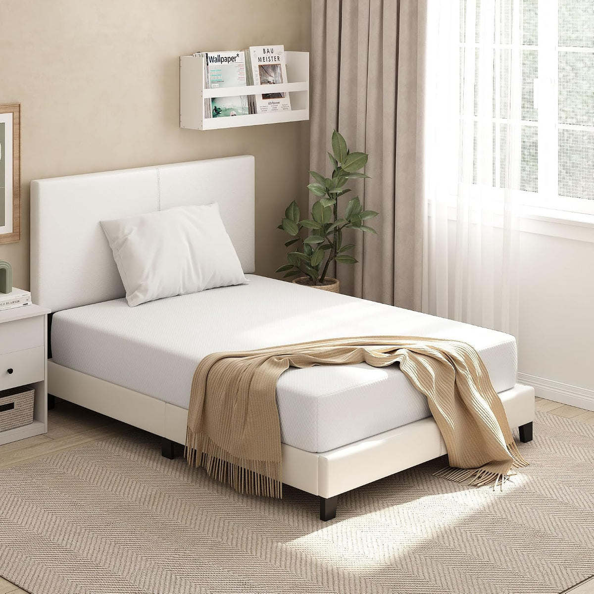 Tidur Cooling Gel Memory Foam Mattress, 10 Inch, Full, White