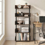 Turn-N-Tube Book Shelf, 5-Tier Bookshelf, Bookcases, Walnut