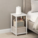 Turn-N-Tube Toolless 2-Tier Open Shelf Night Stand, White