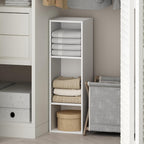 Reed 3-Tier Closet Organizers and Storage, Closet Organizer, Open Shelf Closet Storage, for Wardrobe, Bedroom, Living Room, 10-Inch Width, White