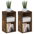 PASIR Set of 2 2-Tier Modern Book Shelf, Blackwood