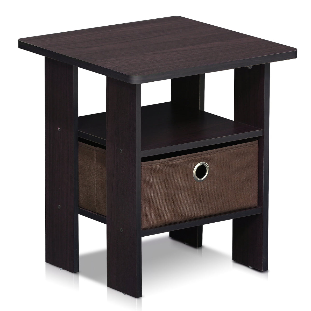 ANDREY Square Side Table, End Table, Night Stand, Amber Pine