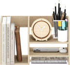 Hermite Wood Desktop Book and Home Office Supplies Storage Organizer, Bauhaus Oak
