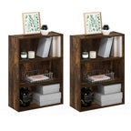 PASIR Book Shelf, 3-Tier Bookshelf, Storage Shelves Bookcase, 9.7 x 23.7 x 31.5, for Living Room, Bedroom, Home Office, Espresso