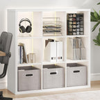 Cubicle Book Shelf with LED Lights, 9-Cube Bookshelf, Reversible Extra Thick Frame Bookcase, Display Storage Shelves, for Living Room, Bedroom, Home Office, White