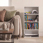 Basic DVD Shelf, 4-Tier CD Rack, Media Shelf, White