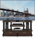 JAYA Large Stand for up to 50-Inch TV, Columbia Walnut/Black/Dark Brown