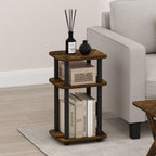 Turn-N-Tube Toolless 3-Tier Side Table Set of 2, Plain White