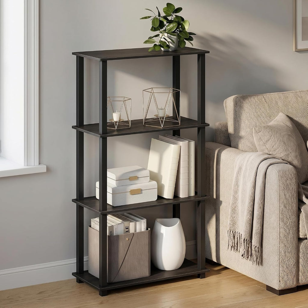Turn-S-Tube Toolless 4-Tier Storage Shelves, Black Espresso