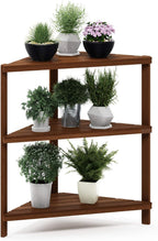 Outdoor 3-Tier Corner Plant Stand, Natural