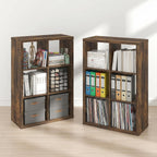 Cubicle Book Shelf Set of 2, 6-Cube Bookshelf, Amber Pine