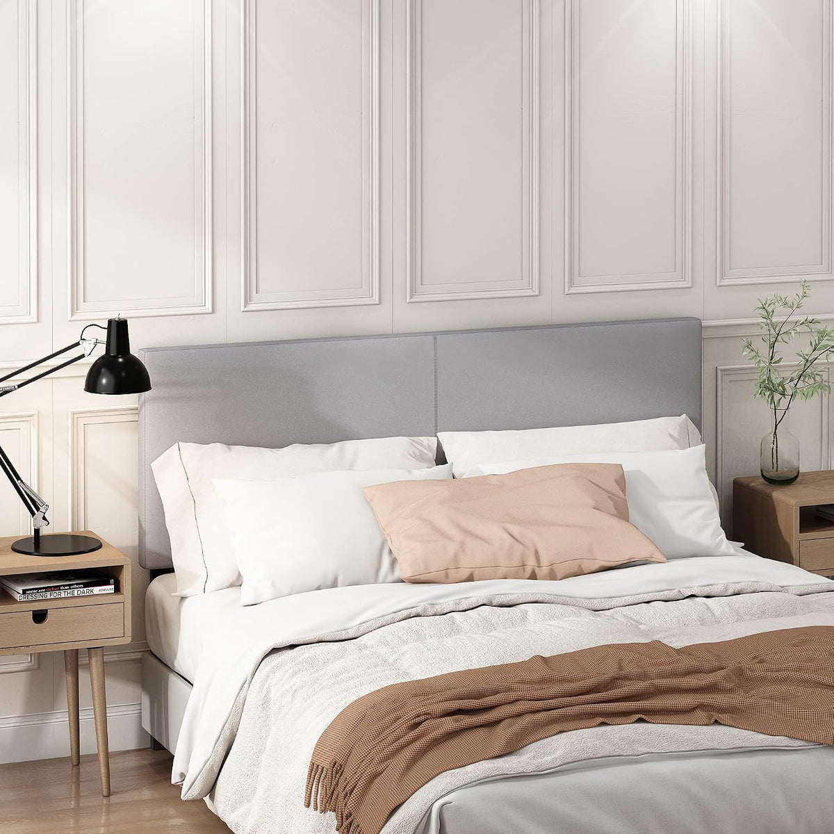 Roanne Upholstered Headboard, Glacier, Queen
