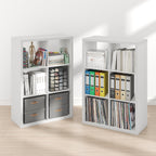 Book Shelf Set of 2, 6-Cube Bookshelf, White