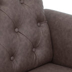 Bastia Vintage Modern Chesterfield Button Tufted Loveseat/Sofa Couch for Living Room, Brown Faux Leather