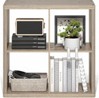 RADI 4-Cube Curved Edge Thick Frame Book Shelf, Natural