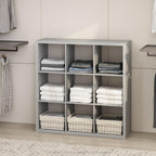 Cubic Extra Thick 9-Cube Closet Organizers and Storage, Light Grey