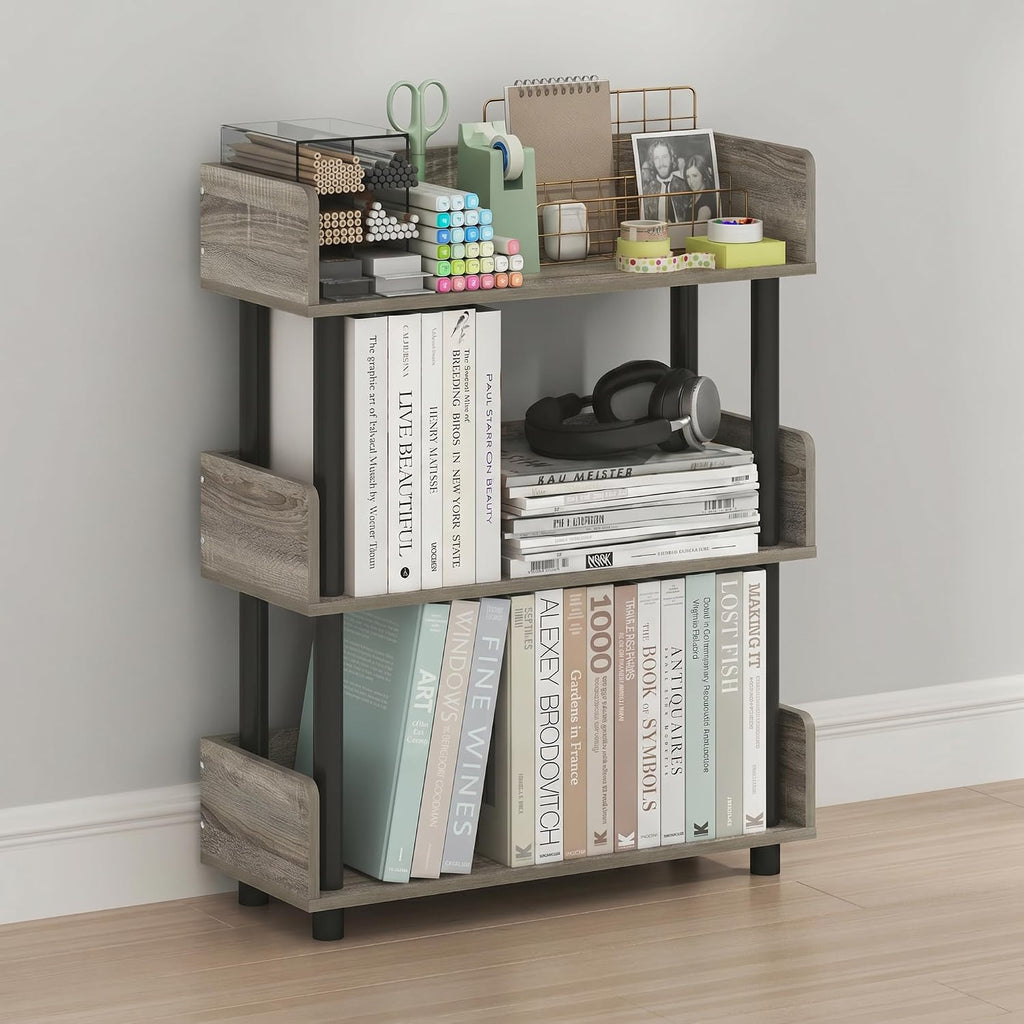 Turn-N-Tube Book Shelf, 3-Tier Bookshelf, Bookcases, French Oak
