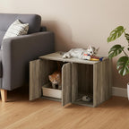 PELI 24" Wide Cat Litter Box Enclosure, French Oak Grey