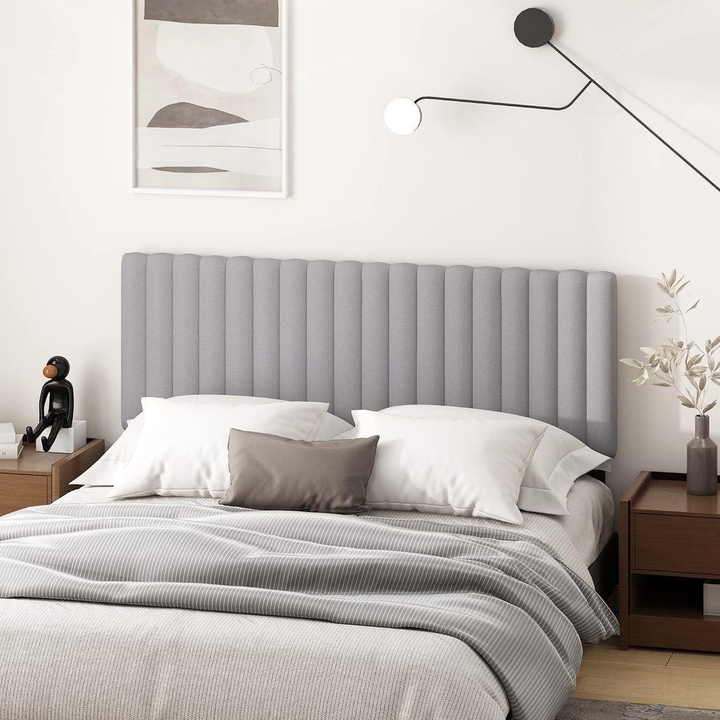 Roanne Upholstered Tufted Headboard, Glacier, Queen
