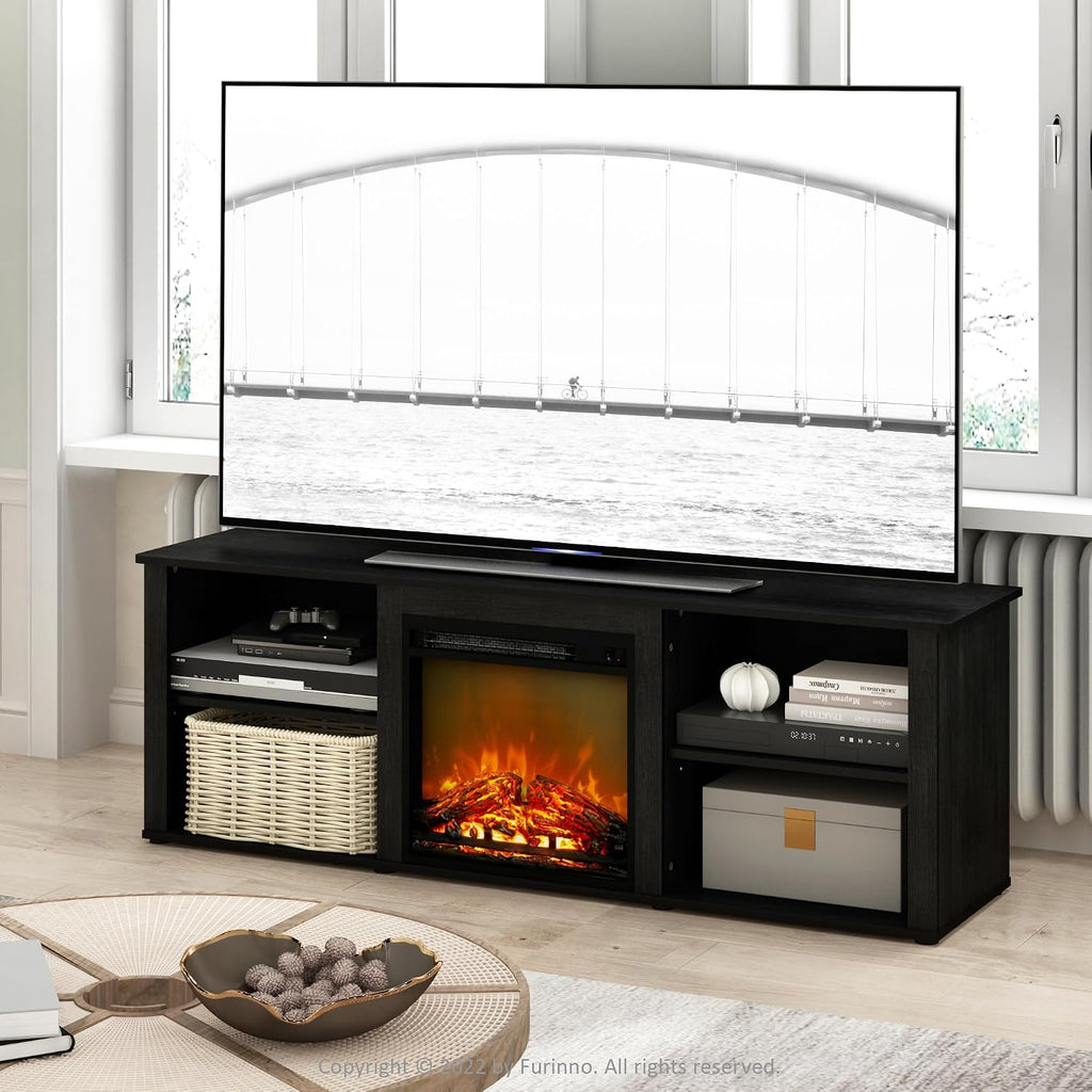 CLASSIC 3-Tier Fireplace TV Stand for TV up to 70 Inch, Americano