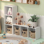 Set of 2 Book Shelf, 3-Cube, White