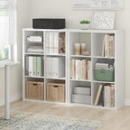 Book Shelf Set of 2, 6-Cube Bookshelf, White