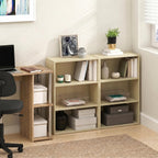 PASIR Set of 2 3-Tier Book Shelf, Steam Beech