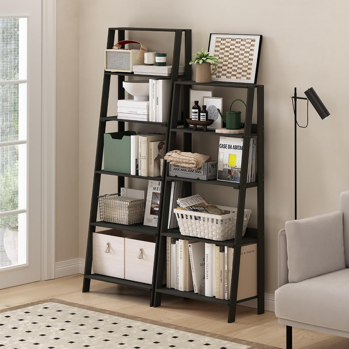 Ladder Shelf, 6-Tier Ladder Book Shelf, Bookcase, Espresso