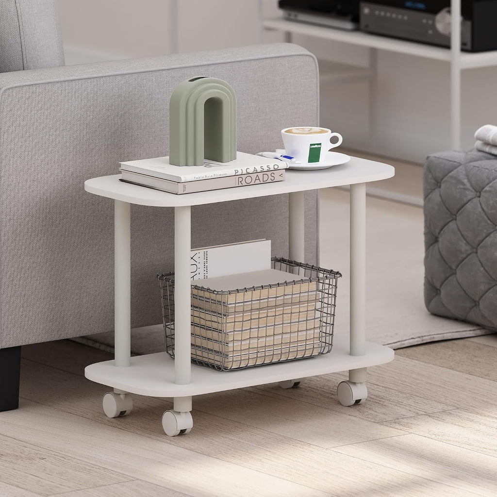 Turn-N-Tube Toolless 2-Tier Oval Book Cart, White