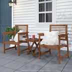 TIOMAN Patio Chair, Set of Two, Outdoor Lawn Chair, Armchair Without Cushion, for Patio, Garden, Porch, Light Wood