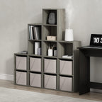 PASIR Book Shelf, 4-Tier Modern Bookshelf, Open Shelves Bookcase 9 x 12 x 42, Easy Assembly, for Living Room, Bedroom, Home Office, French Oak