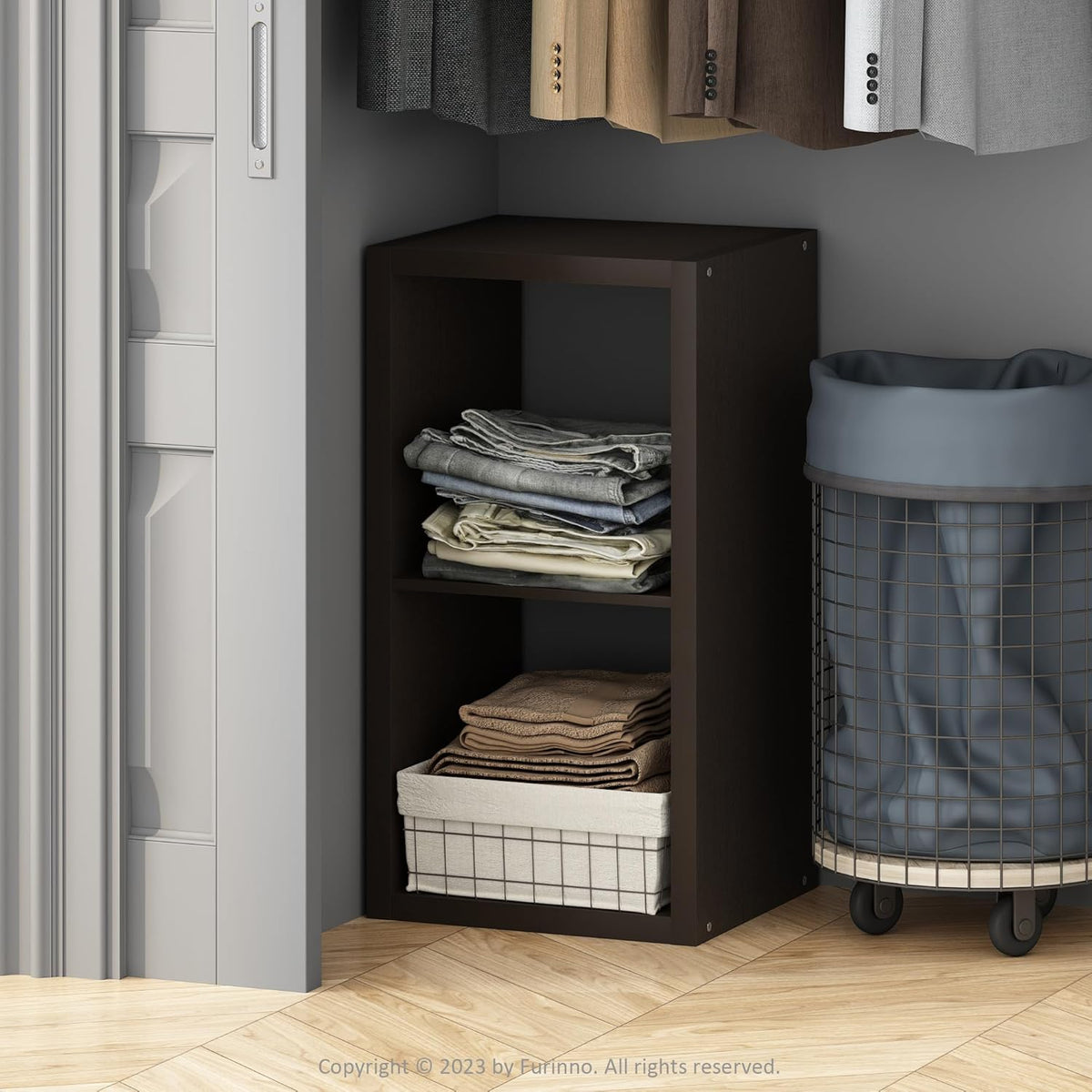 Cubic Extra Thick 2-Cube Closet Organizers and Storage, Dark Oak