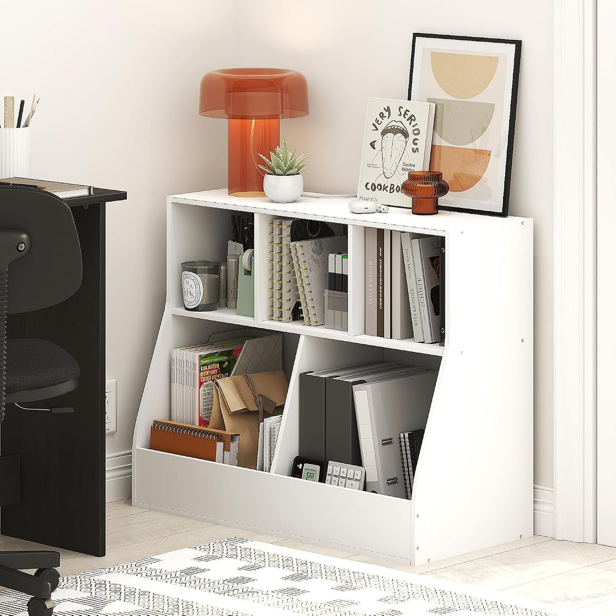 LUDER 5-Cube Small Book Shelf, White