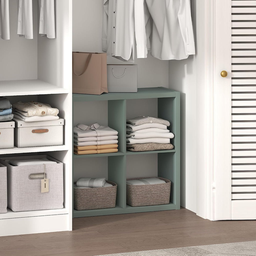 Cubic Extra Thick 4-Cube Closet Organizers and Storage, Sage Green