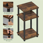 JUST Toolless 3-Tier Night Stand, Open Storage, Americano